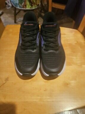 Black Athletic Sneakers with Purple Accents